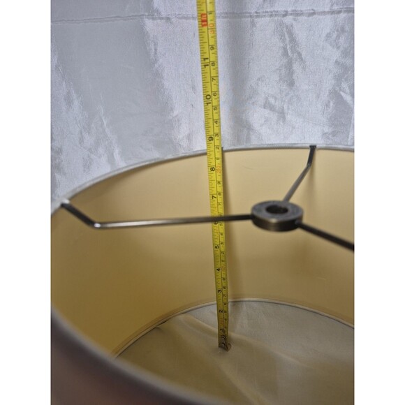 Vintage Restoration Hardware Ivory Silk Drum Roll With Slant Shade 8 1/2" T - Picture 15 of 16